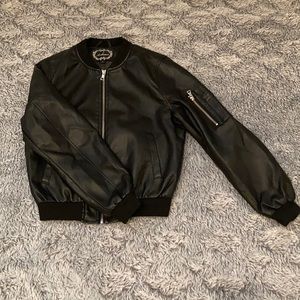 Leather(pleather) Bomber Jacket